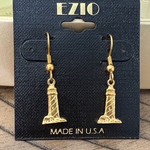 Gold Lighthouse Drop Earrings
